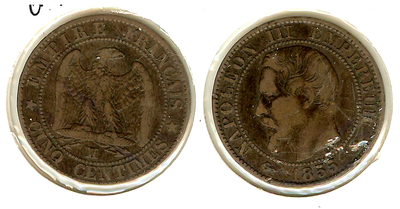 10 Centimes Napoleon III 1855MA aVF/gVF